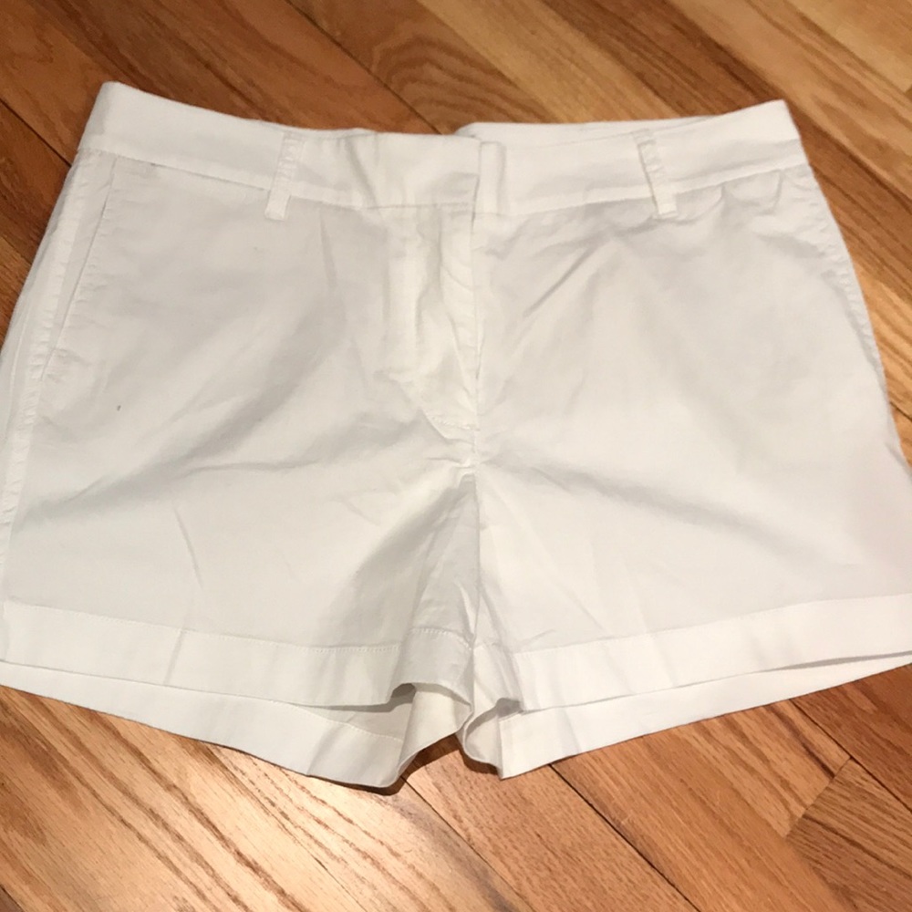 Women Jcrew white chino shorts size 10
